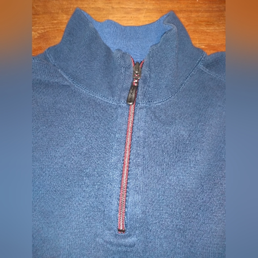 Retro Tommy Bahama Collared Knit Shirt, Blue, Size Large, 1/4 Zip, Long … - Picture 2 of 10